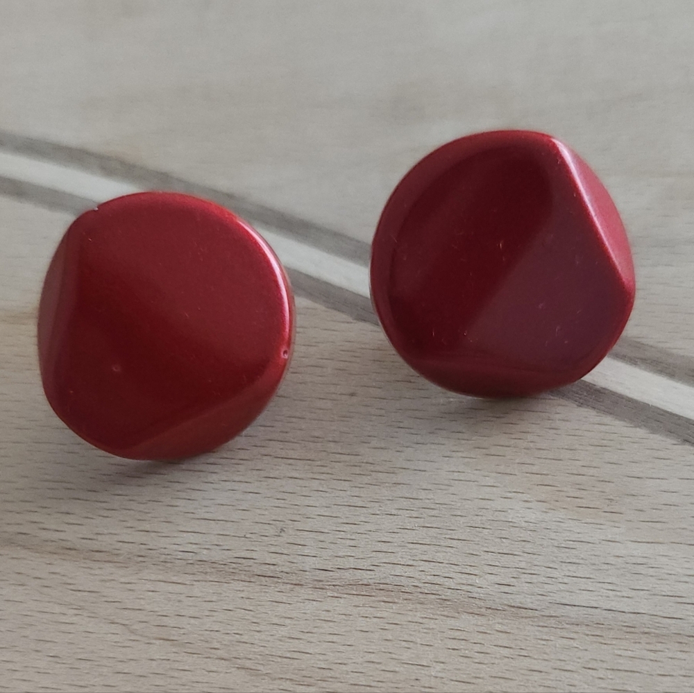 Vintage Red Stud Earrings